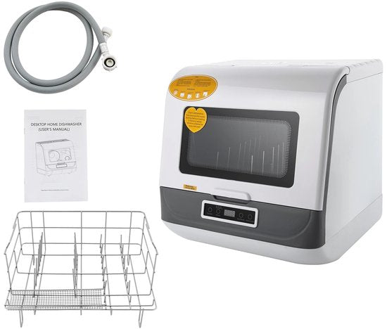 Merkloos / Sans marque Rolu Mini Vaatwasser – 45 x 40 x 44.8 CM – 4 Tot 6 Couverts – Max 70°C – 3 Programma’s – IPX1 – Touchscreen