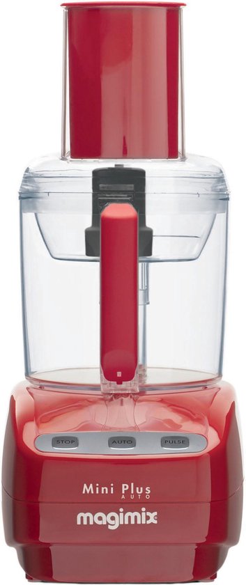 Magimix Le Mini Plus - Foodprocessor - Rood(Rood/Hakmolen, Citruspers, Inclusief Kookboek, Snij- en raspschijven, Extra mengkom, Blender, Kloppers/garde, Foodprocessor, Opbergbox Accessoires)