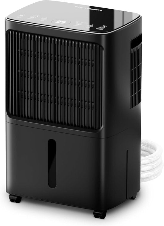 Merkloos / Sans marque Luchtontvochtiger LED - Vochtvreter Apparaat - Comfortabel Binnenklimaat - Automatische Vochtigheidsregeling - 16 Liter Dag - Zwart