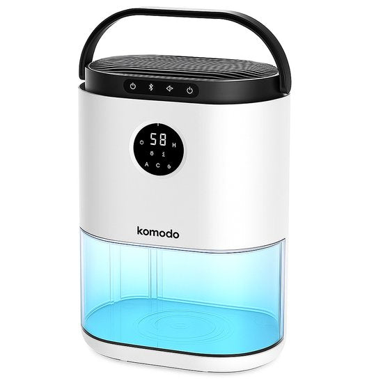 Komodo Luchtontvochtiger Humi - 800ml per Dag - Slaapkamer, Badkamer, Huis Kelder - Dehumidifier - Voorkomt Schimmel(0.8 l/Wit)