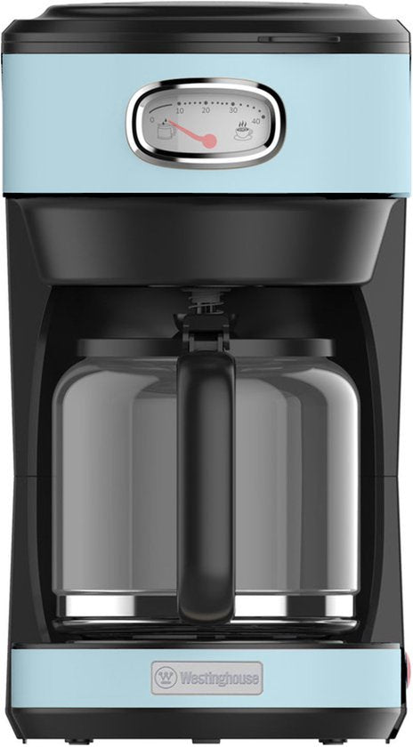 Westinghouse Retro Filter-koffiezetapparaat – Filterkoffie – Herbruikbaar Filter – 1,25L – 10 Koppen – 1000W – Blauw(Blauw)