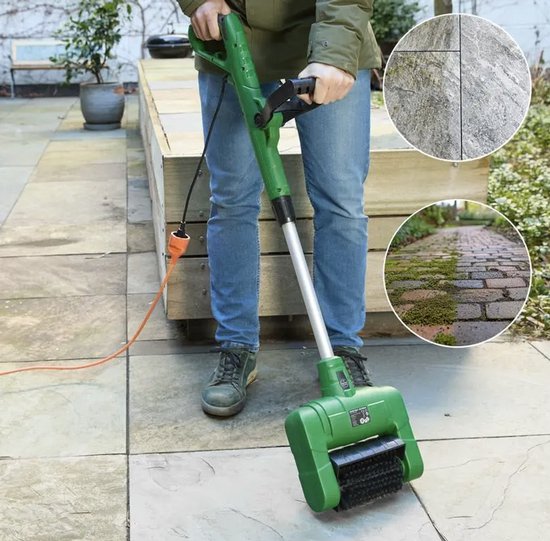 Garden Touch Garden - onkruidborstel - Touch elektrische schoonmaakborstel - terrasreiniger 500 watt | Telescopische stang: 98 - 128 cm