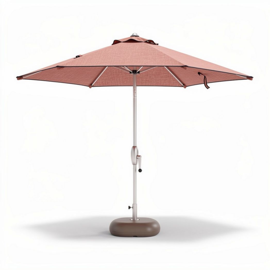 Parasoll met verstelbare steel en waterdichte stof in terracotta kleur 200 x 200 x 250cm