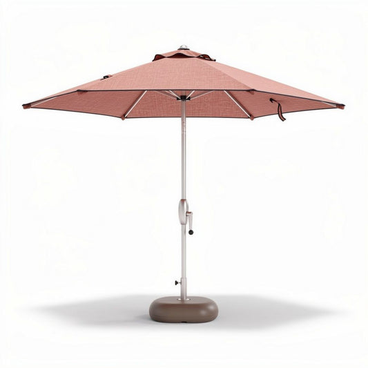 Parasoll met verstelbare steel en waterdichte stof in terracotta kleur 200 x 200 x 250cm