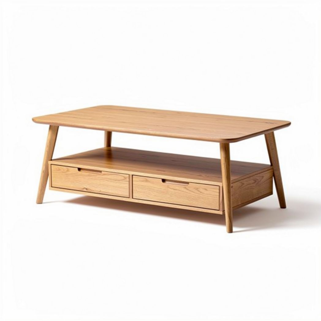 Houten salontafel met twee lades afmetingen 120 x 60 x 45cm