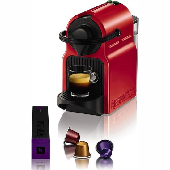 Krups Nespresso Inissia XN1005 - Koffiecupmachine - Rood - Compact - Energiezuinig - Voor Nespresso Cups(Rood)