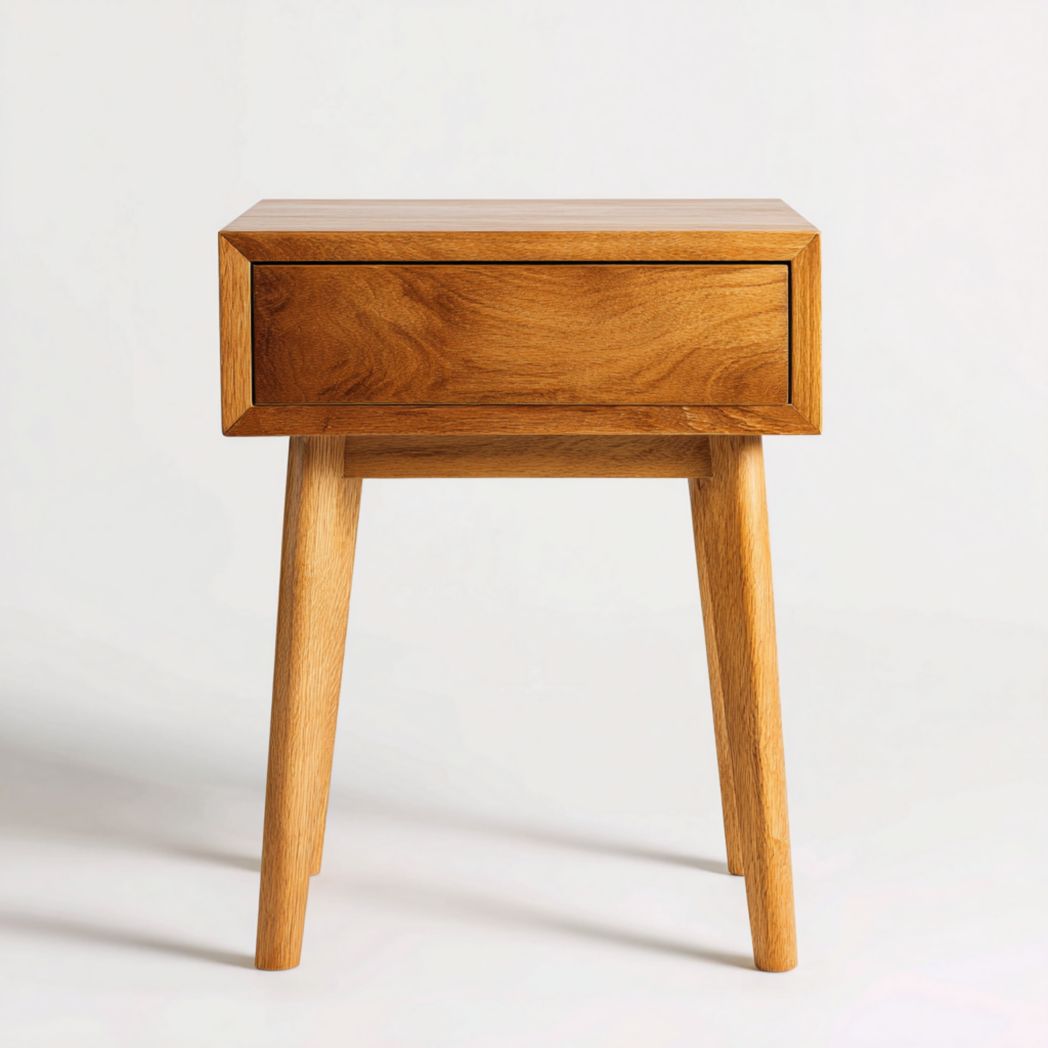 Houten nachtkastje met lade en open compartiment 40 x 40 x 60cm