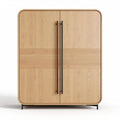 Houten kast met dubbele deuren en horizontale uitsparingen 80 x 40 x 120cm