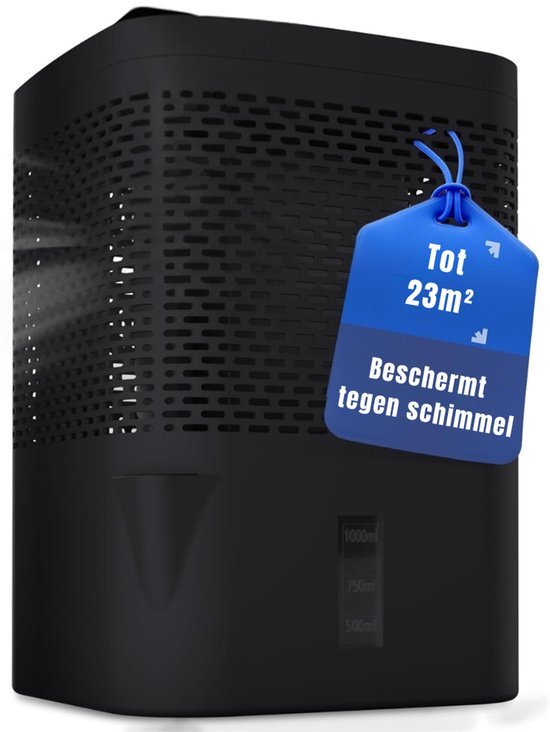 Dyna DYNA® Ontvochtiger Kelder - Vochtvreter - Ontvochtiger Huis - Extreem Stil - 1000ML Capiciteit - Zwart - 15cm x 15cm x 22cm