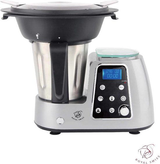 Foodprocessors – Keukenmachine – 1800W – 2.5Liter – RVS Mengkom – 10 Snelheden – wit – Royal Swiss®(Grijs)