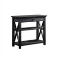 _console table in walnootkleur met lade en onderplank 120 x 40 x 75cm_