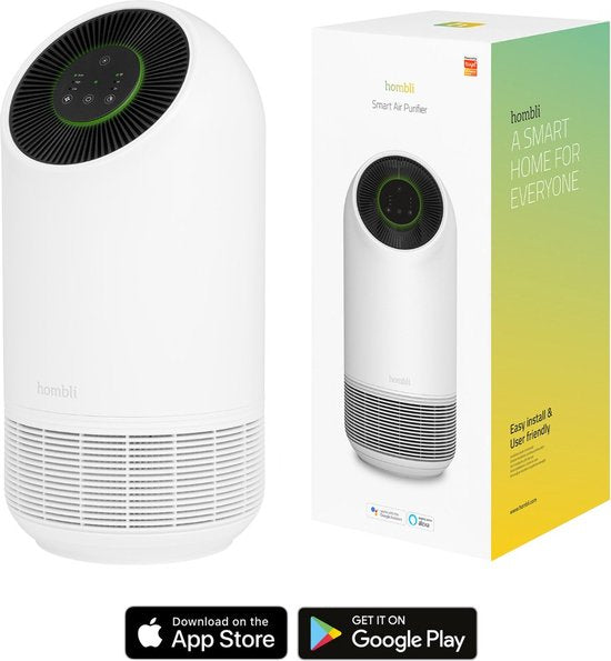 Hombli Smart Air Purifier – Luchtreiniger – HEPA 13 Filter en Actieve Koolstoffilter – Wifi - Bediening via App – Spraakbesturing met Google, Alexa en Siri(90)