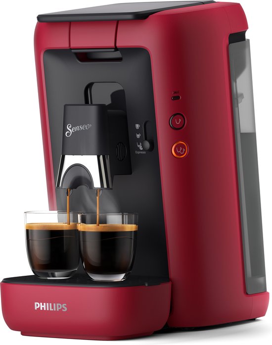 Philips Senseo Maestro Koffiepadmachine CSA260/90 - Keuze uit 1 of 2 Kopjes - Instelbare Intensiteit - Automatische Uitschakeling - Groot Waterreservoir - Rood(Rood mat)