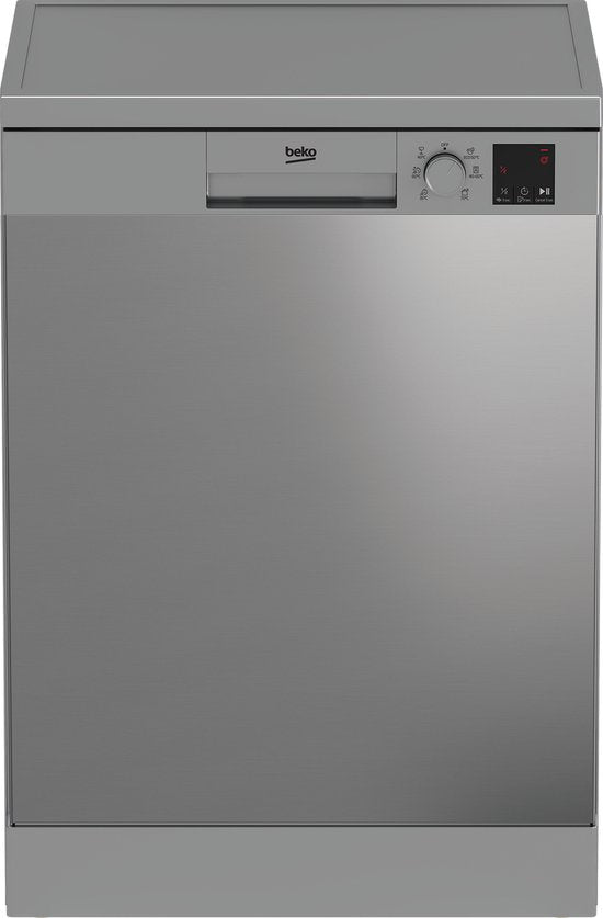 Beko DVN06430X - Vrijstaande Vaatwasser - 14 couverts - SelFit - Schuivende bestekbak(RVS， Zwart， Grijs)
