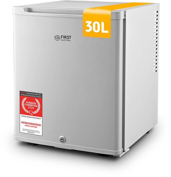 TZS FIRST AUSTRIA TZS First Austria Mini koelkast - Minibar - 30 liter - Vrijstaand - Volledig stil 22dB - Grijs(Grijs)
