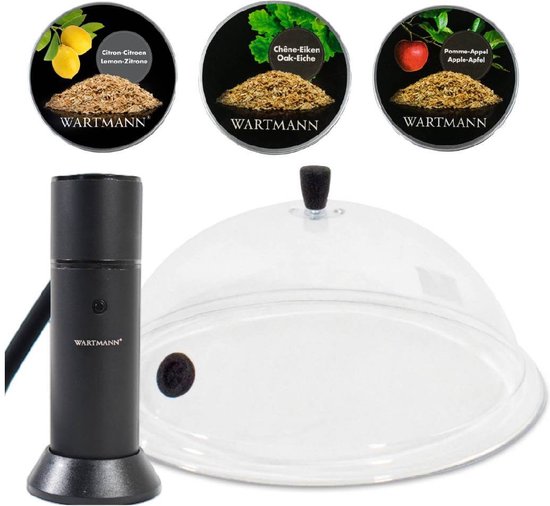 Edgics Rookpistool Deluxe Set - Smoking Gun - Stolp - 3 Smaken Rookmot - Koud Roken - Foodsmoker - Cold Smoke - Rookapparaat - Eik, Appel en Citroen - Mat Zwart